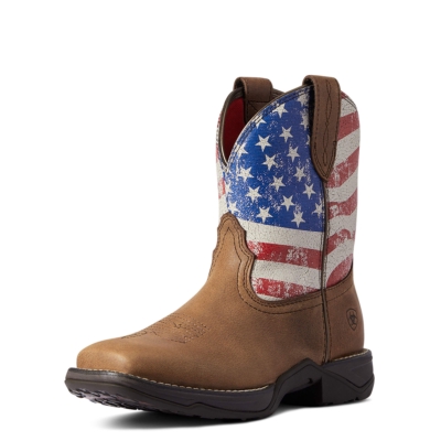 ARIAT Women's Anthem Shortie Ii Waterproof Western Boots - Medium/wide In Distressed Brown | Simon