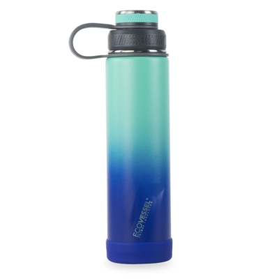 EcoVessel 22oz SURF Wide Mouth Glass Water Bottle Silicone Sleeve