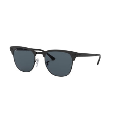 Ray-Ban Clubmaster Metal F Matte Black on Black L Blue Sunglasses with case NIB Ray-Ban RB3716 Clubmaster Metal L (51 - 21) with Blue lenses  main image 4